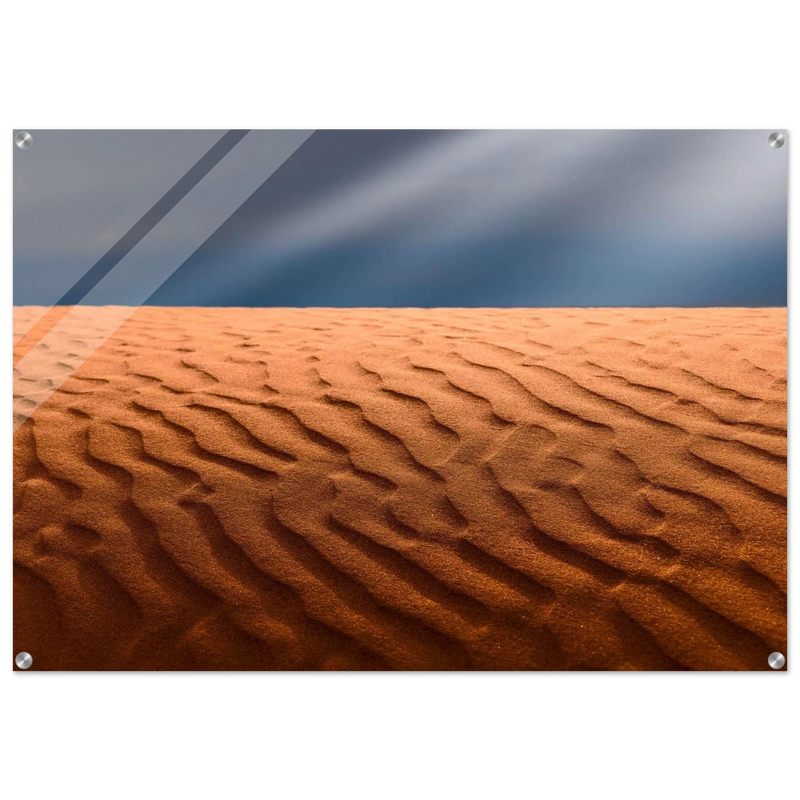 Desert Serenity: Rippled Sands Acrylic Print – Evocative Landscape Art for Modern Spaces